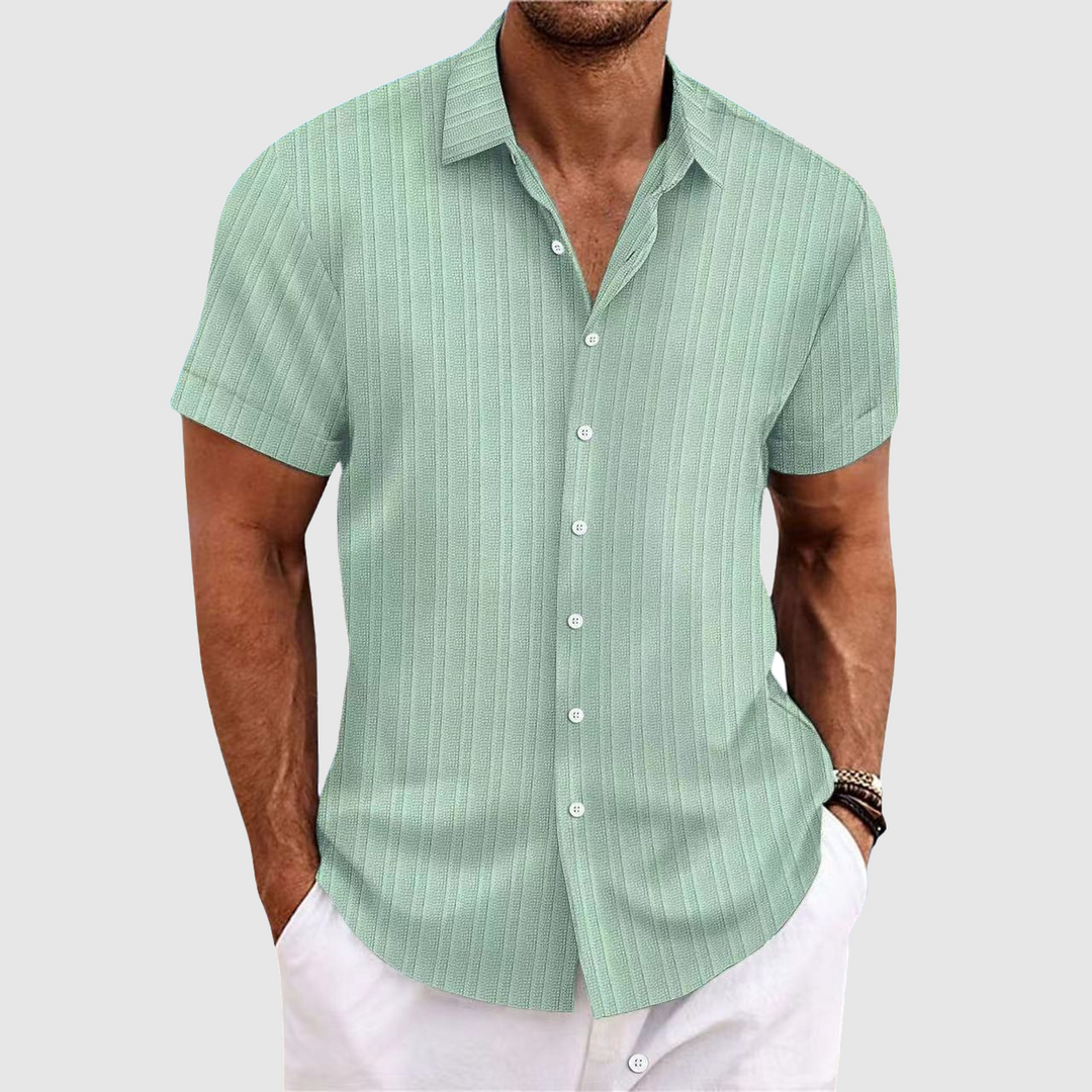 Zane | Men’s Vertical Stripe Button-Up Shirt
