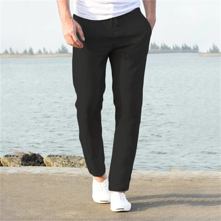Leo | Men’s Linen Drawstring Trousers with Side Pockets
