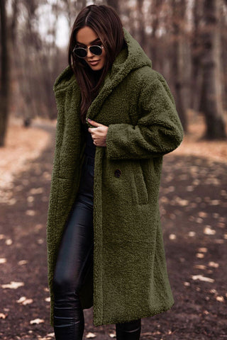 Sophie | Trendy Long Teddy Coat With Hood