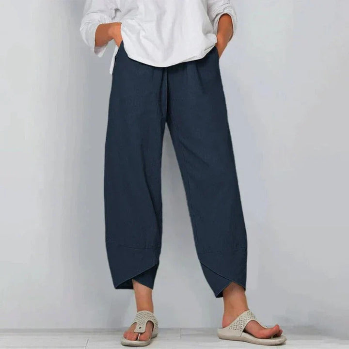 Estelle | Relaxed Wide-Leg Cropped Trousers For Women