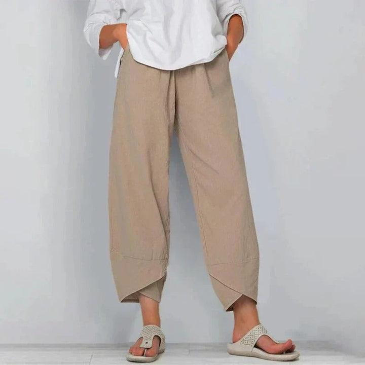 Estelle | Relaxed Wide-Leg Cropped Trousers For Women
