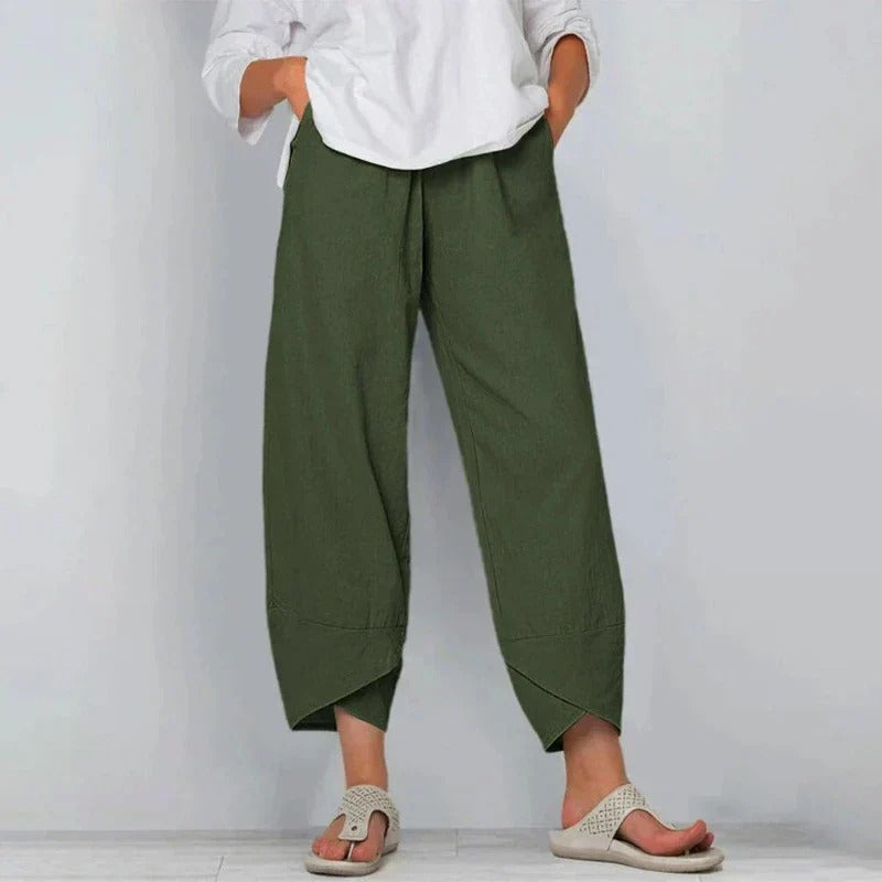 Estelle | Relaxed Wide-Leg Cropped Trousers For Women