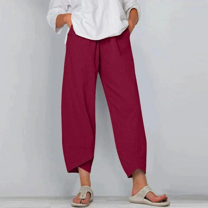 Estelle | Relaxed Wide-Leg Cropped Trousers For Women