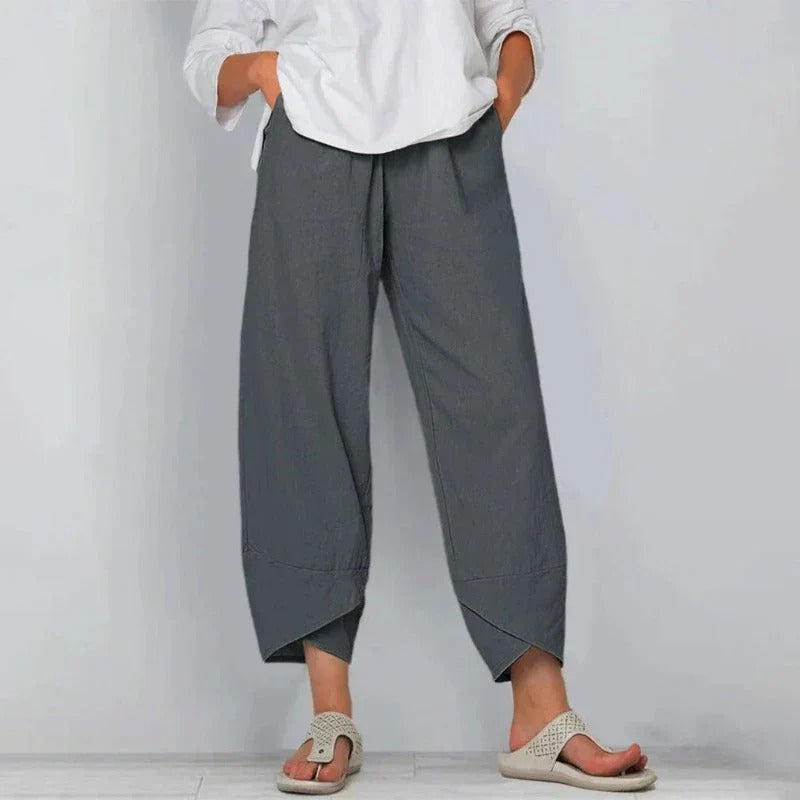 Estelle | Relaxed Wide-Leg Cropped Trousers For Women