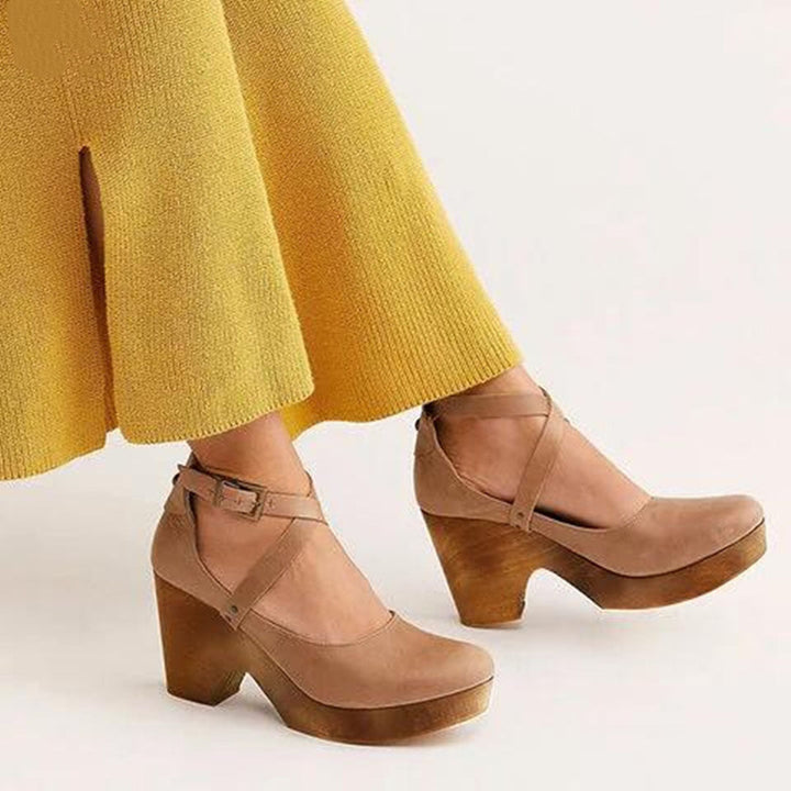 Teresa | Elegant Closed-Toe Ankle-Strap Wedge Heels For Women