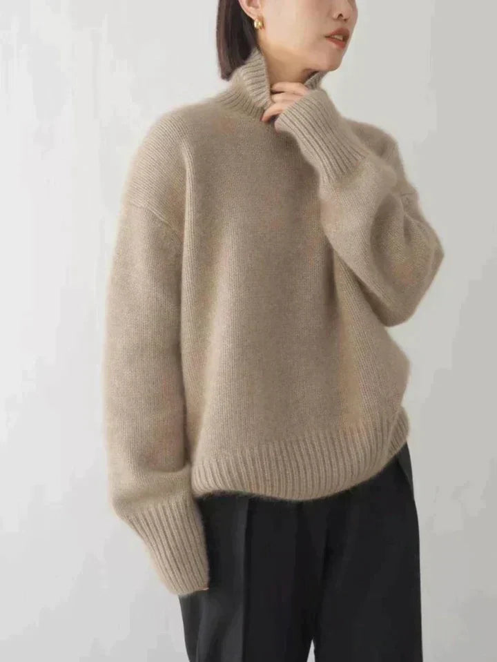 Serena | Premium Fine Wool High-Neck Sweater For Women