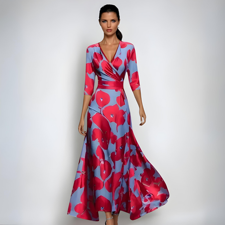 Elena | Elegant Floral Print Dress For Women