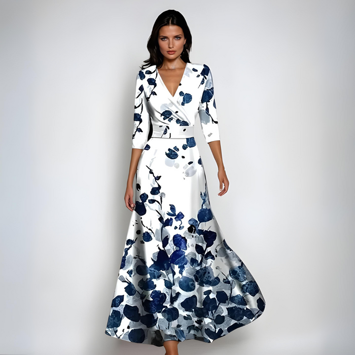 Elena | Elegant Floral Print Dress For Women