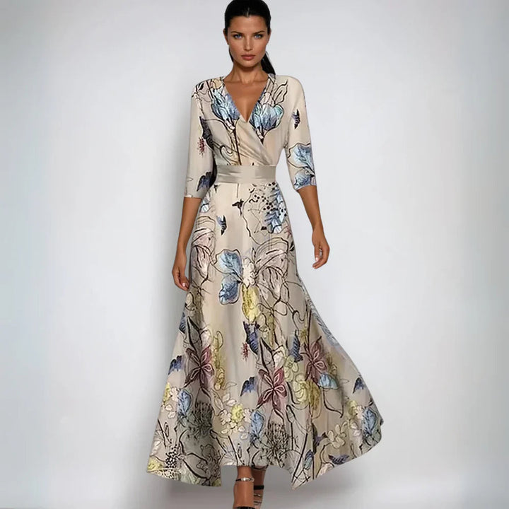 Elena | Elegant Floral Print Dress For Women