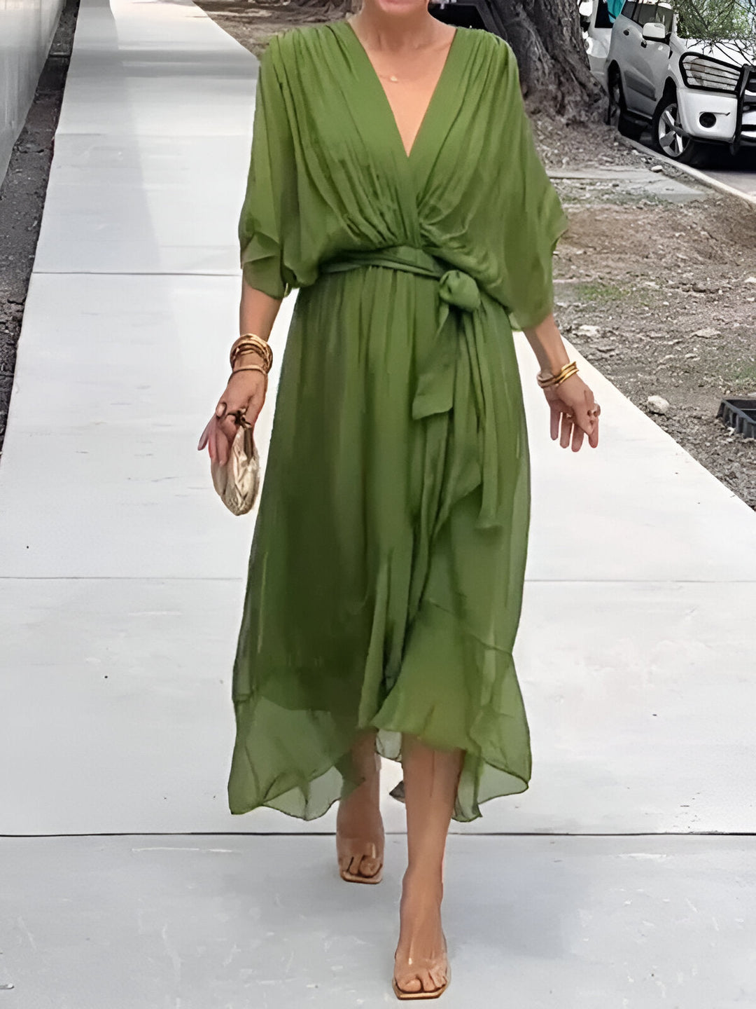 Isla | Sophisticated Chiffon Midi Dress For Women