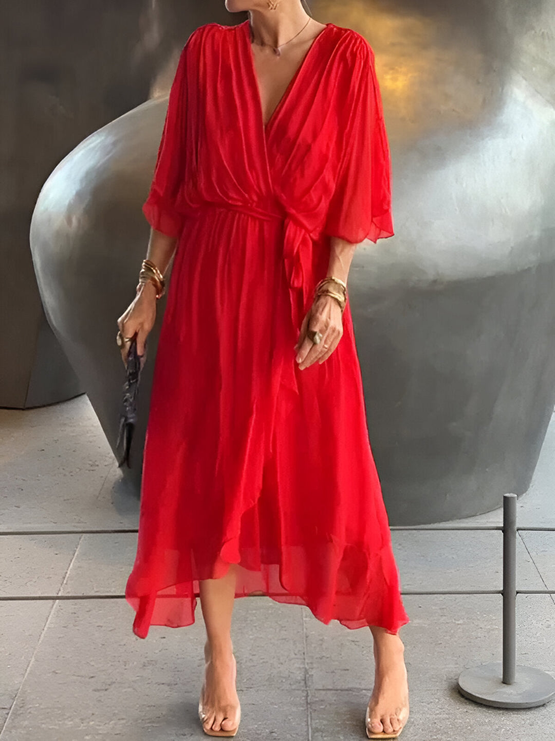Isla | Sophisticated Chiffon Midi Dress For Women