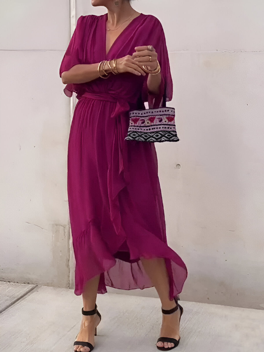 Isla | Sophisticated Chiffon Midi Dress For Women