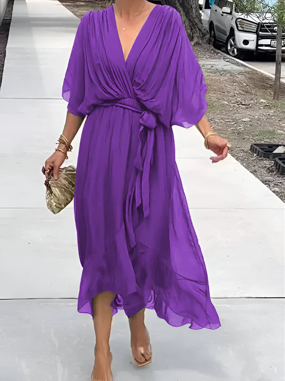 Isla | Sophisticated Chiffon Midi Dress For Women