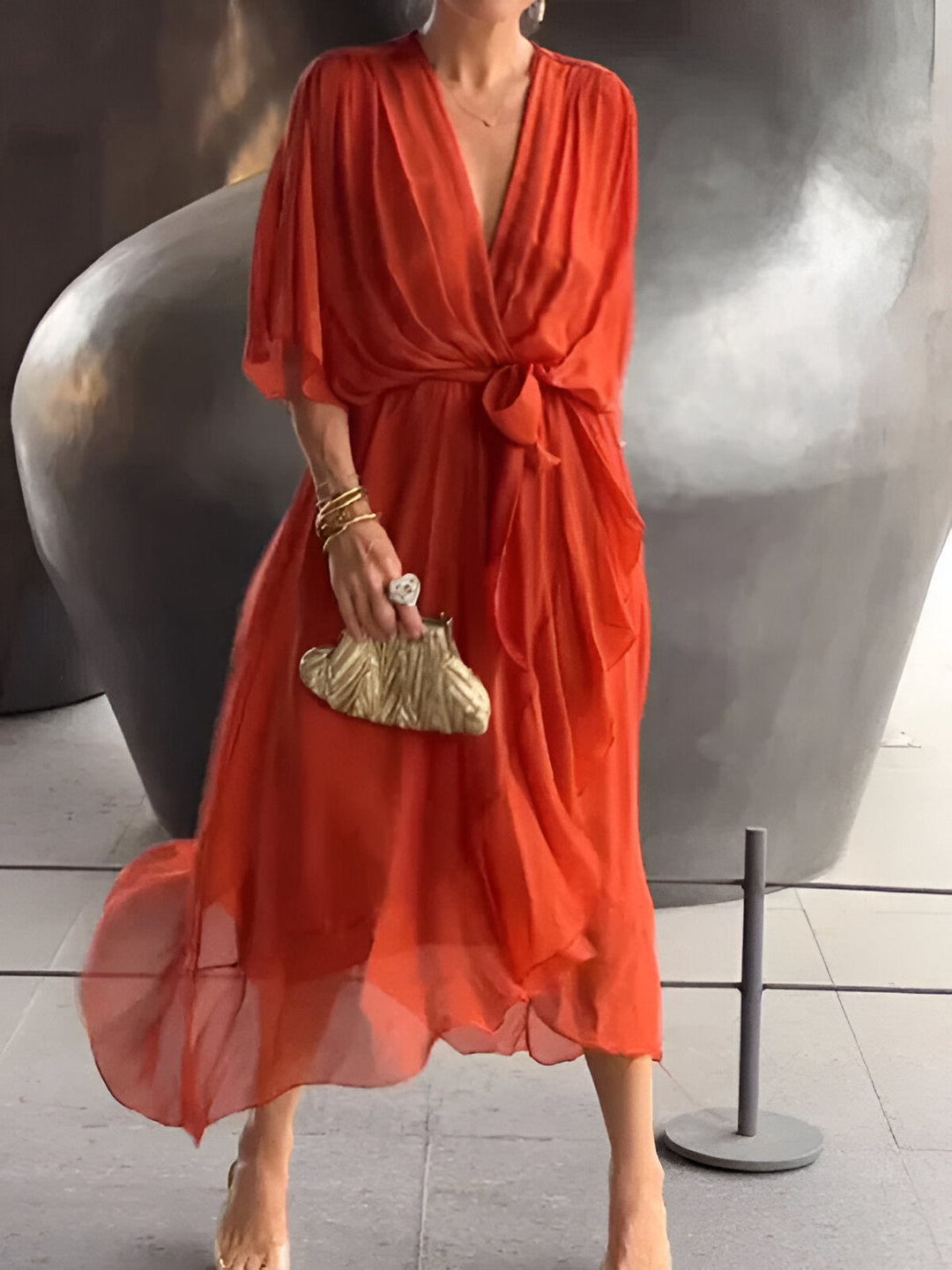 Isla | Sophisticated Chiffon Midi Dress For Women