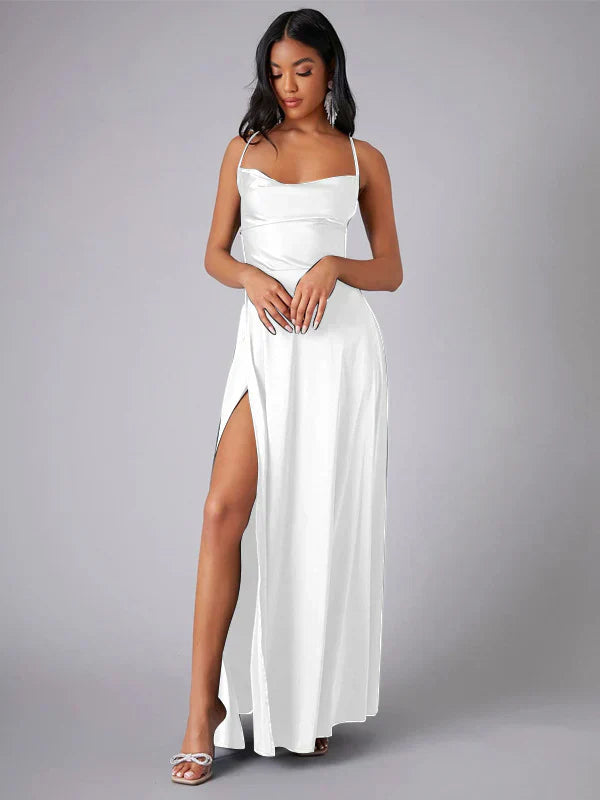 Nina | Women’s Elegant Strappy Maxi Dress With Flowing Silhouette And Side Slit