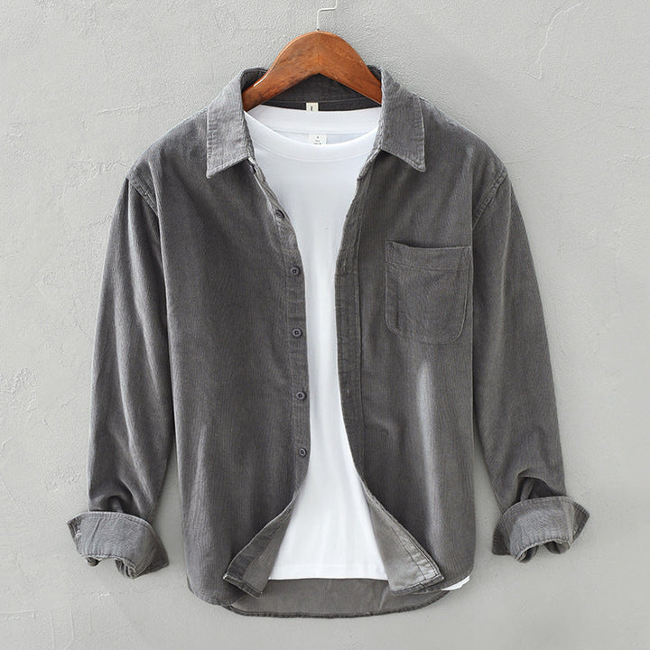 Ethan | Long-Sleeve Men’s Overshirt With Button Closure