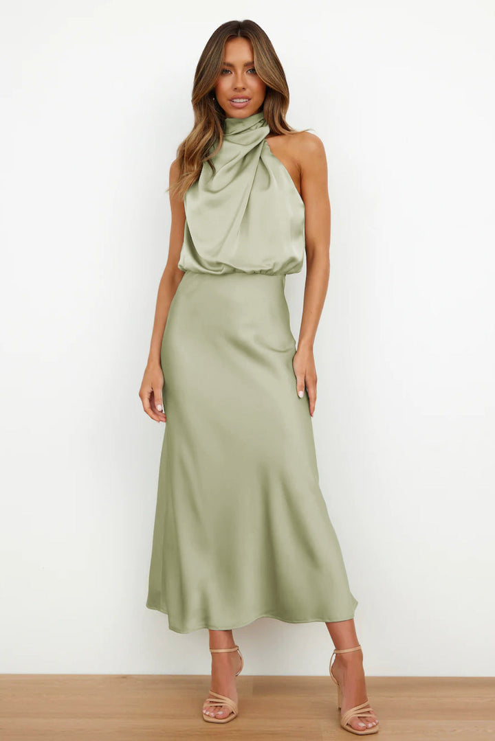 Colette | Women’s Stylish Midi Dress with Modern Neckline