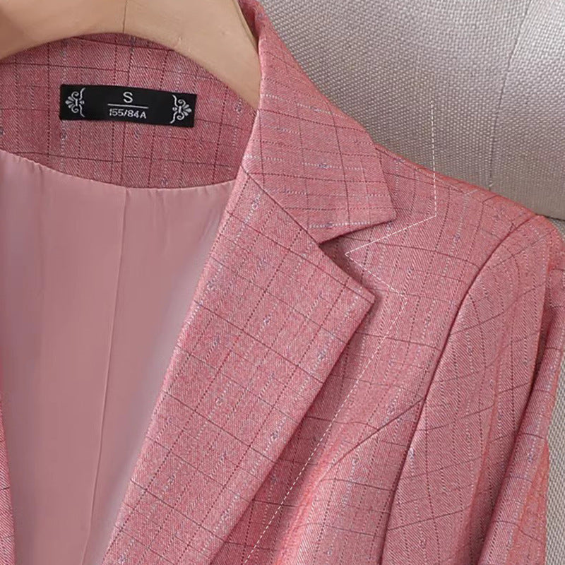 Elena | Women’s Grid-Pattern Tailored Blazer