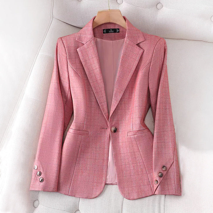 Elena | Women’s Grid-Pattern Tailored Blazer