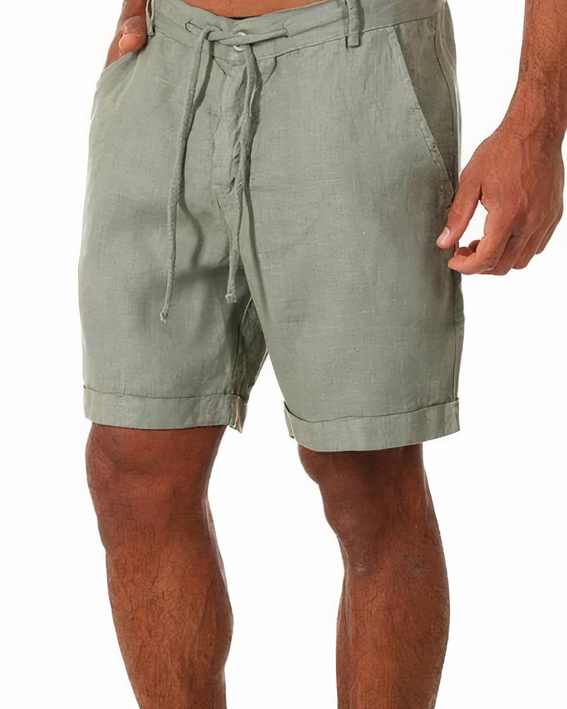 Aaron | Men’s Linen Drawstring Casual Shorts