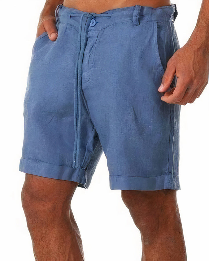 Aaron | Men’s Linen Drawstring Casual Shorts