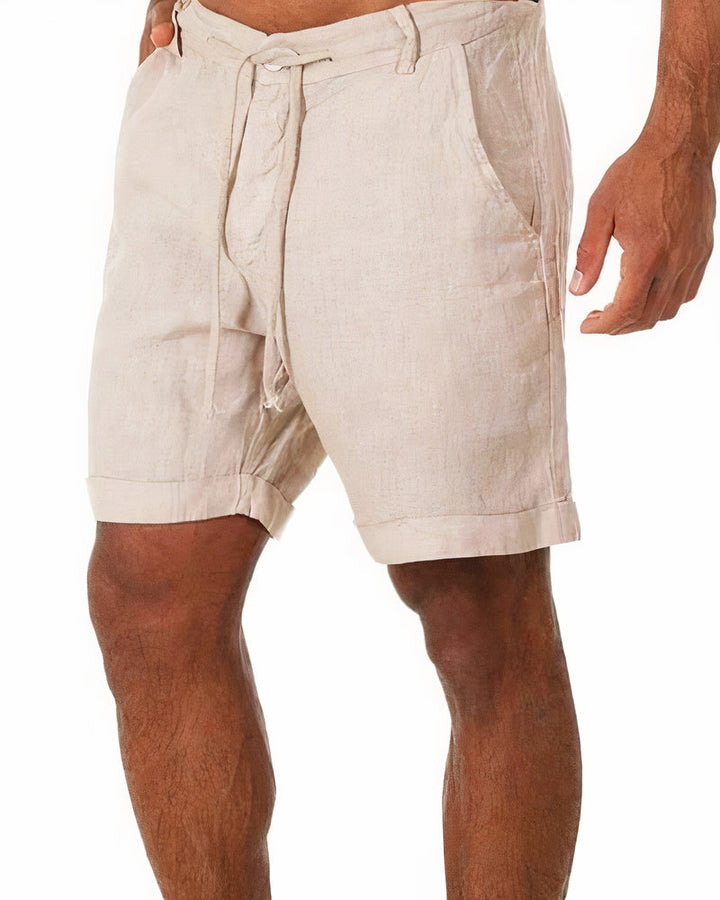 Aaron | Men’s Linen Drawstring Casual Shorts