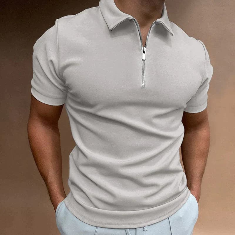 Lucas | Men’s Slim Fit Polo Shirt with Zip Closure