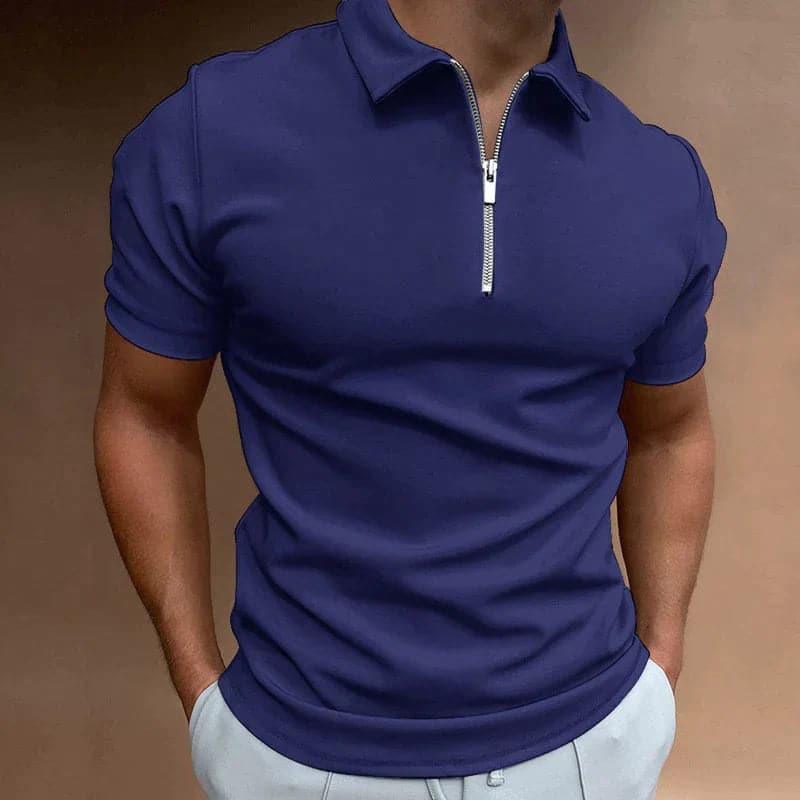 Lucas | Men’s Slim Fit Polo Shirt with Zip Closure