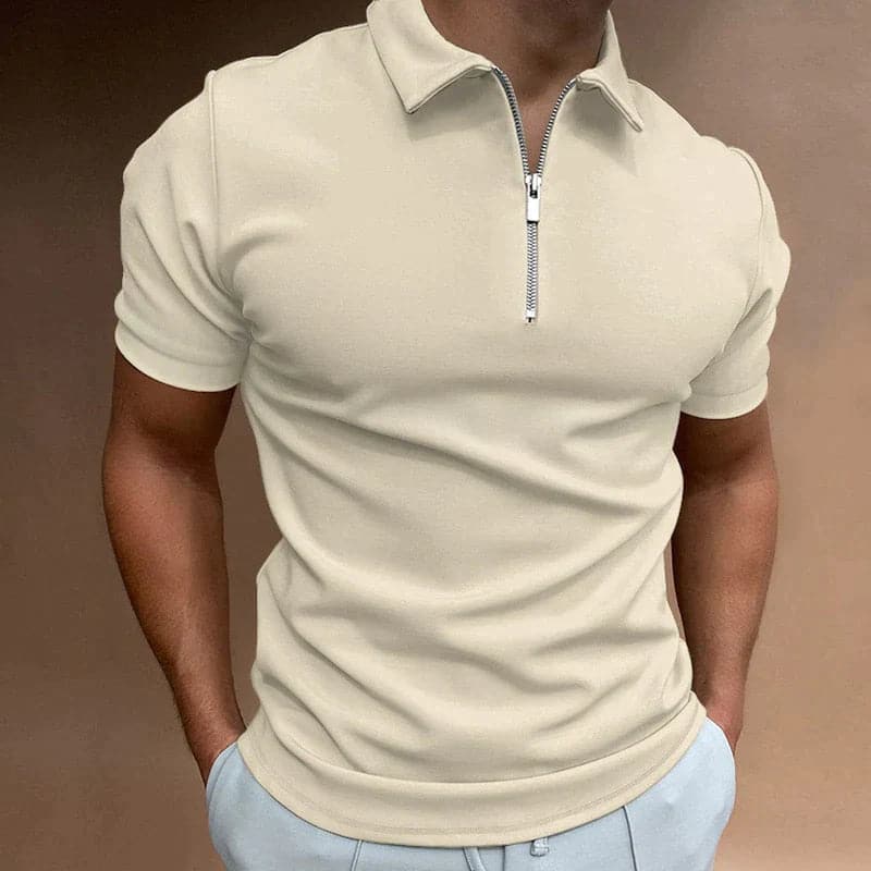 Lucas | Men’s Slim Fit Polo Shirt with Zip Closure