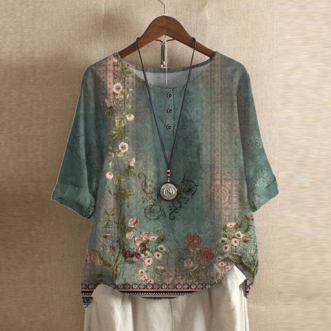 Vivienne | Timeless Vintage Floral Print Blouse For Women