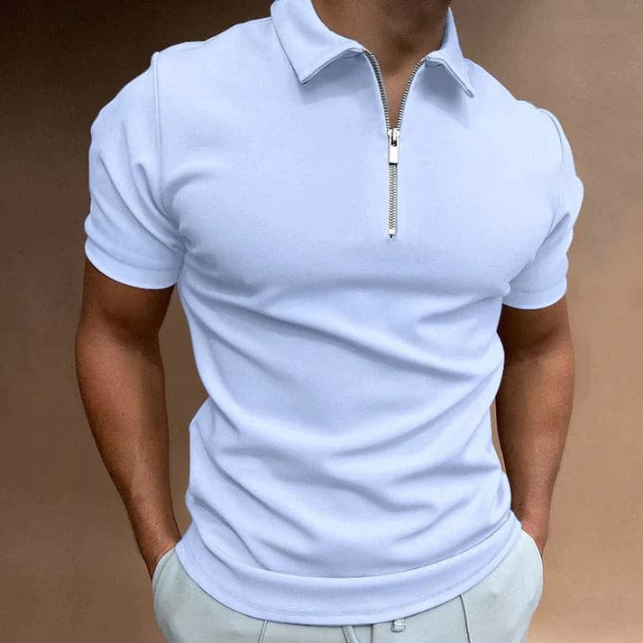 Lucas | Men’s Slim Fit Polo Shirt with Zip Closure