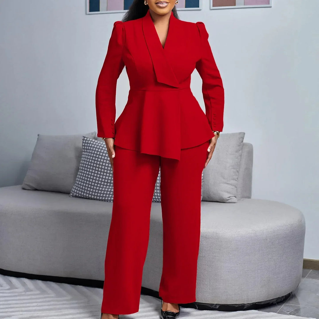 Elise | Tailored Formal Suit Set With Long Blazer For Women