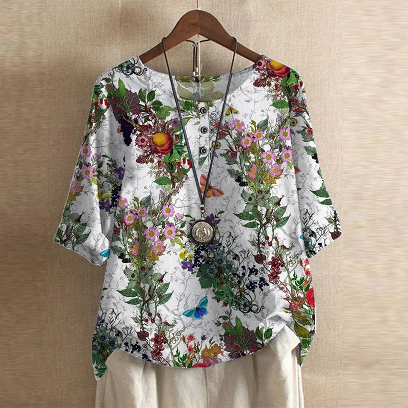 Vivienne | Timeless Vintage Floral Print Blouse For Women