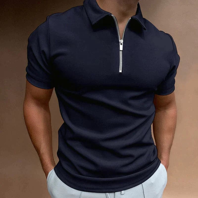 Lucas | Men’s Slim Fit Polo Shirt with Zip Closure
