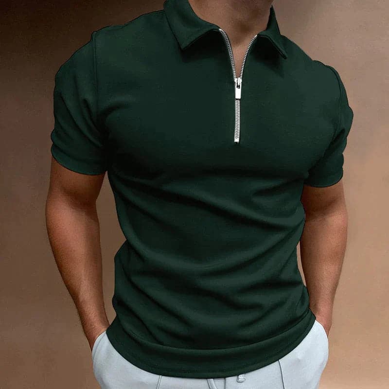 Lucas | Men’s Slim Fit Polo Shirt with Zip Closure