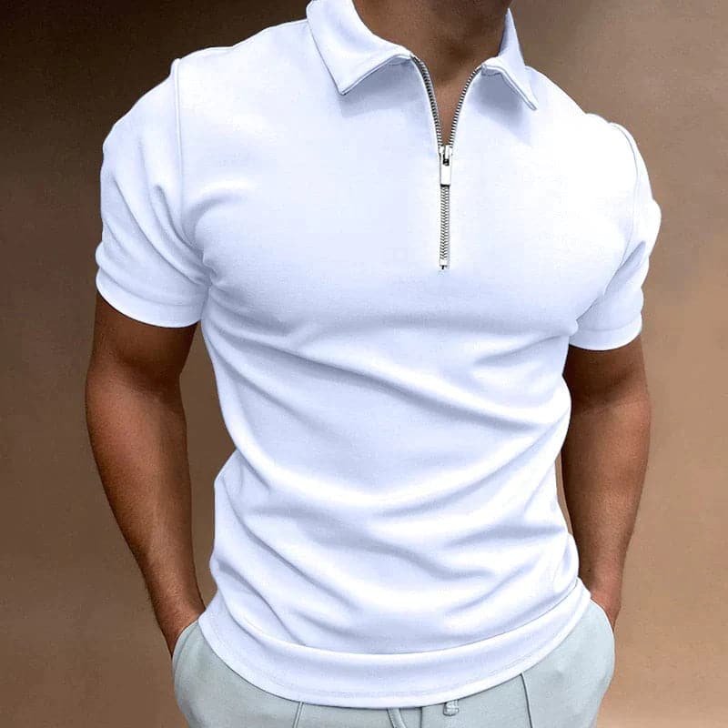 Lucas | Men’s Slim Fit Polo Shirt with Zip Closure