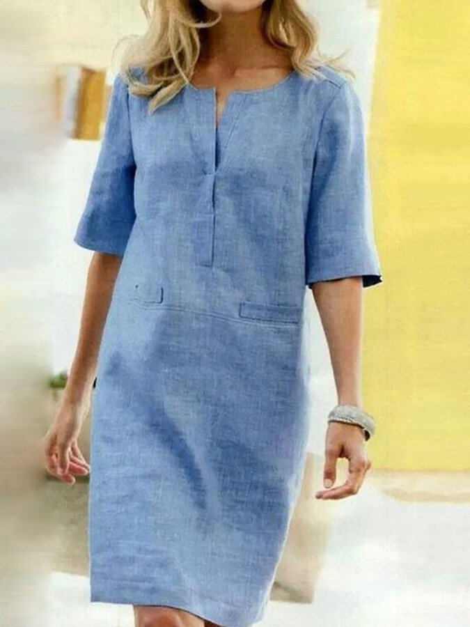 Lillian | Women’s Cotton-Blend Short Sleeve Dress
