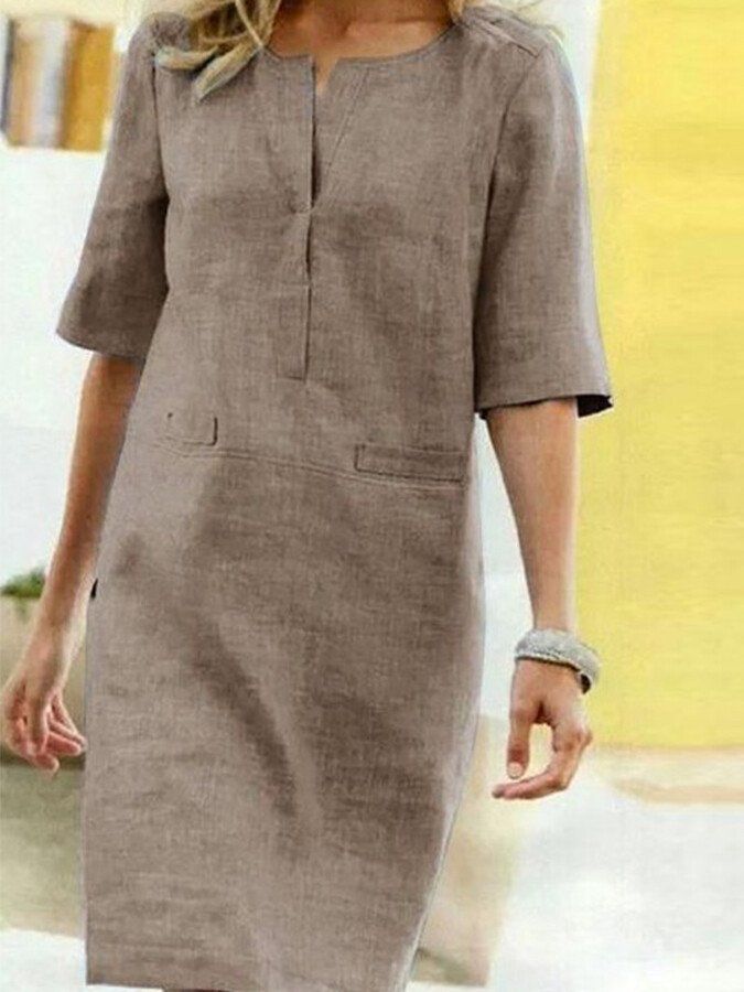 Lillian | Women’s Cotton-Blend Short Sleeve Dress