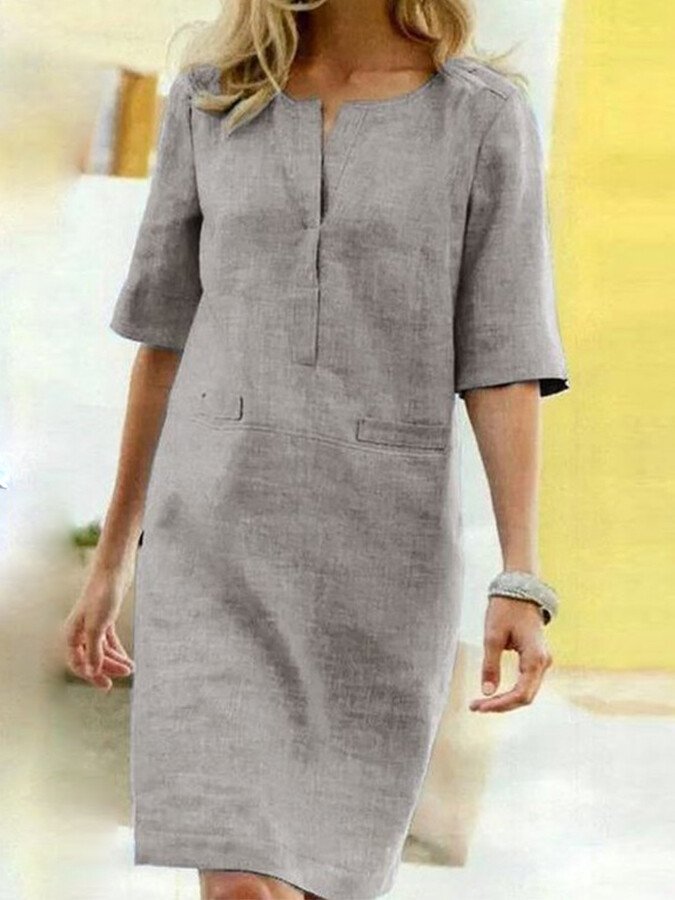 Lillian | Women’s Cotton-Blend Short Sleeve Dress