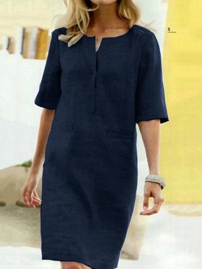 Lillian | Women’s Cotton-Blend Short Sleeve Dress