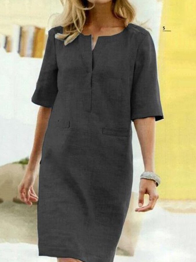 Lillian | Women’s Cotton-Blend Short Sleeve Dress