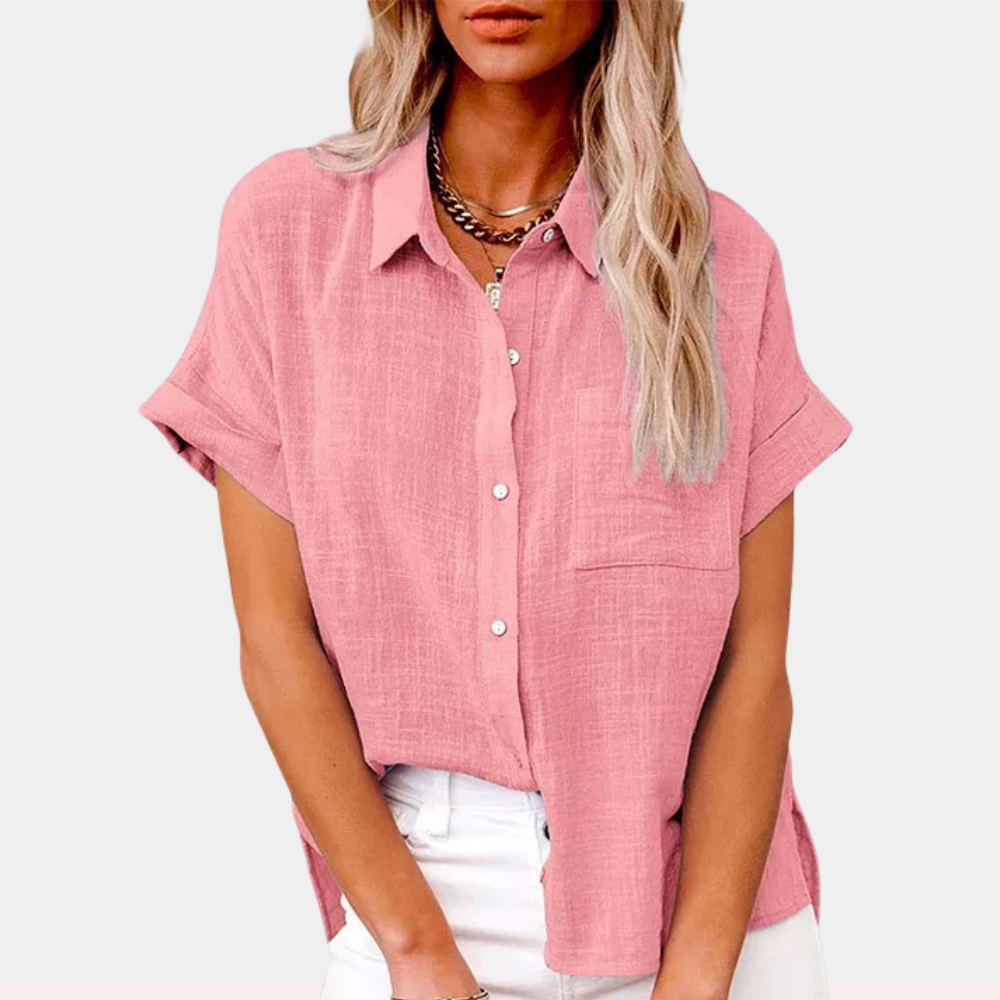 Harriet | Relaxed Short-Sleeve Button-Down Shirt For Women