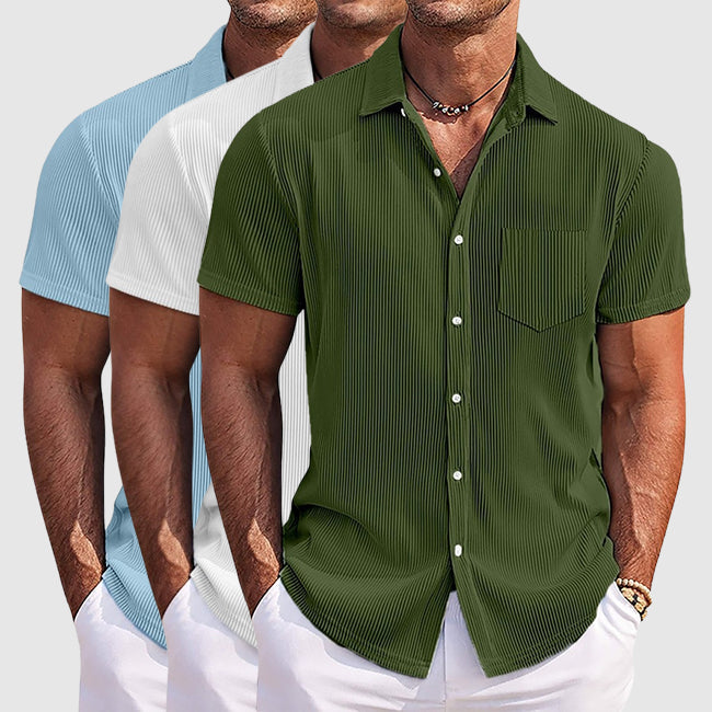Nico | Men’s Ribbed Texture Short Sleeve Summer Shirt