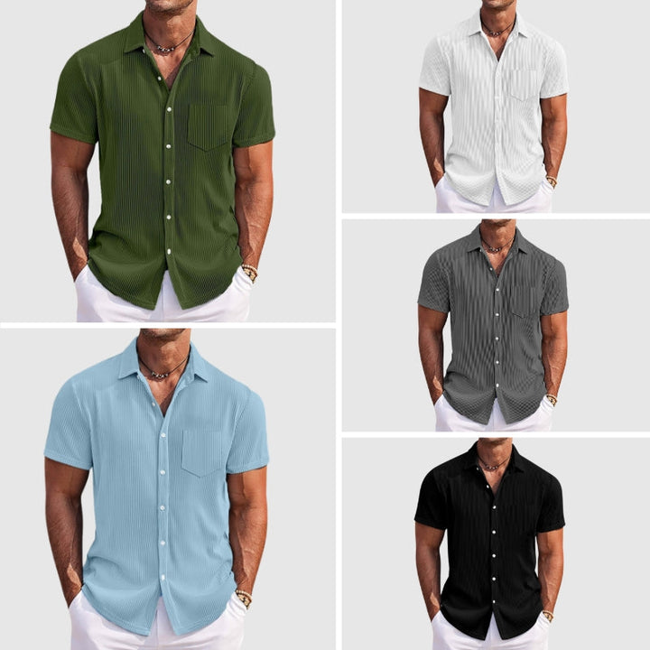 Nico | Men’s Ribbed Texture Short Sleeve Summer Shirt