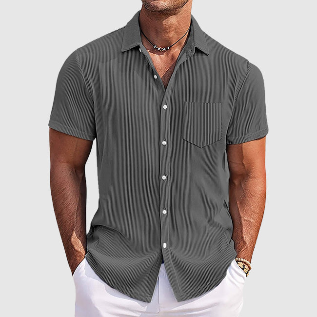 Nico | Men’s Ribbed Texture Short Sleeve Summer Shirt