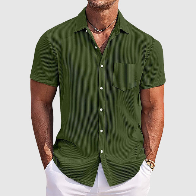 Nico | Men’s Ribbed Texture Short Sleeve Summer Shirt