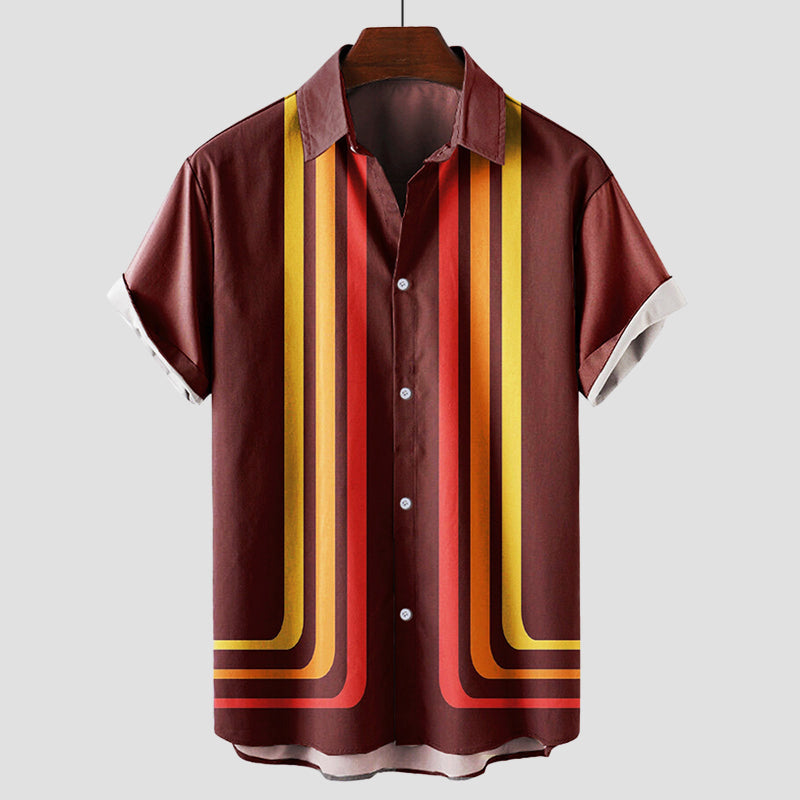 Mateo | Men’s Retro Stripe Short Sleeve Summer Shirt