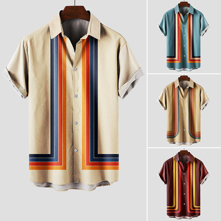 Mateo | Men’s Retro Stripe Short Sleeve Summer Shirt