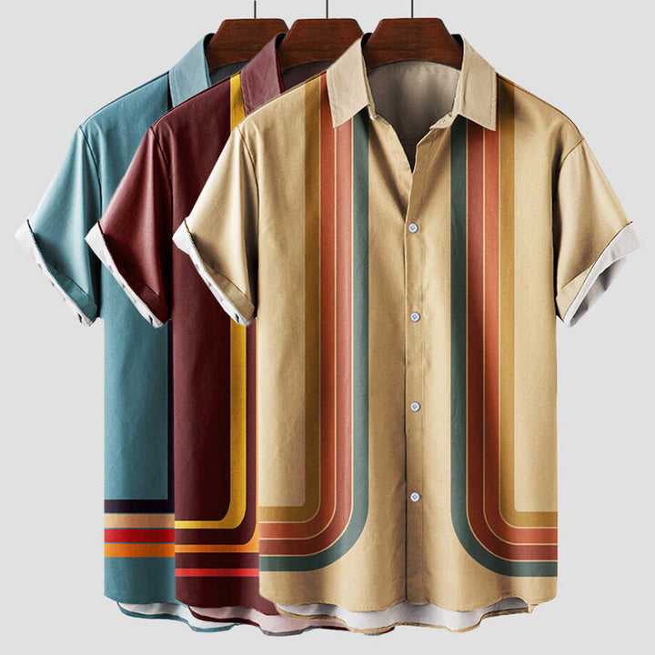 Mateo | Men’s Retro Stripe Short Sleeve Summer Shirt