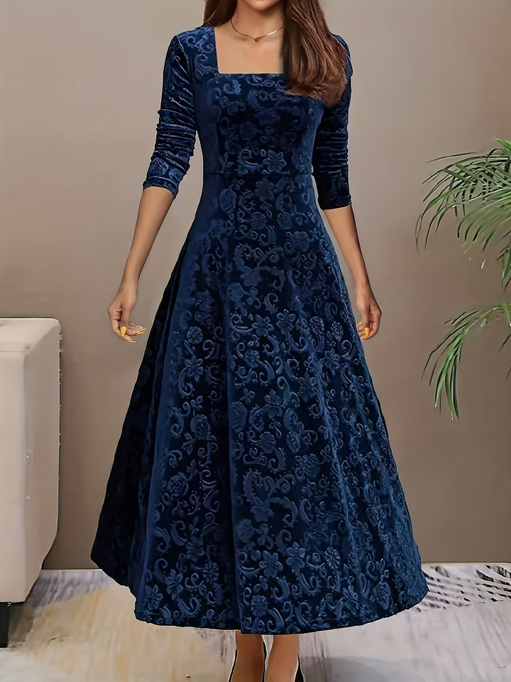 Aria | Women’s Graceful Floral Print Midi Dress